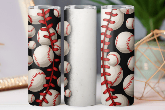 Download 3d Baseball Tumbler Wrap 20oz Skinny Png - Premium Resources