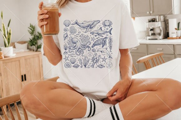 Download Summer Coastal Ocean Life Doodle PNG - Premium Bundle
